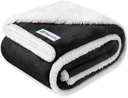 PetAmi Waterproof Dog Blanket for Medium Large Dog Pet, 60x40, Black