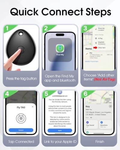 Air Tracker Tags-4 Pack for Apple Find My, iOS Only, Official MFi Certified