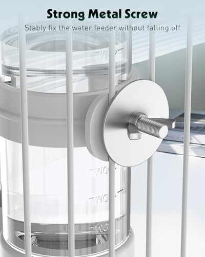 Pawfly 2 Pcs Bird Water Dispenser, Automatic Bird Water Feeder, Plastic Bird Cage Water Dispenser, White&Blue Parrot Waterer for Parakeet Cockatiel Budgie Lovebirds (Not Fit for Food Feeding)