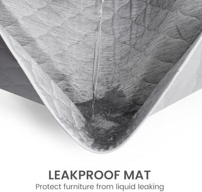 Cozy Bliss Deluxe Leakproof Cooling Blanket for Small Dogs Q-Max 0.5, Soft & Durable Washable Pet Cooling Mat for Hot Weather, Livingroom, Pet Throw & Couch Protector for Cats, Silver Grey, 25"x35"