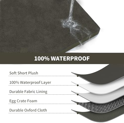 Waterproof Orthopedic Dog Crate Bed for Small Dogs & Cats