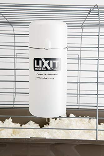 Lixit Wide Mouth BPA-Free Cage Water Bottles for Rabbits, Ferrets, Guinea Pigs, Rats, Chinchillas, Hamsters, Mice, Hedgehogs, Gerbils and Other Small Animals. (Translucent, 32 Ounce)