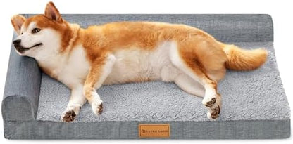 Patas Lague Orthopedic Medium Dog Bed Washable Pet Sofa Bed 30''X20''Grey