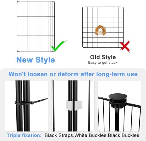 Tresbro Guinea Pig Cage with Waterproof PVC Bottom Liner & One-Hand Release Hook, Triple Fixing C&C Cage for Guinea Pigs, Bunny, Rabbit, Hedgehog, Small Animal Indoor Playpen 48''L x 24''W x 31.5''H