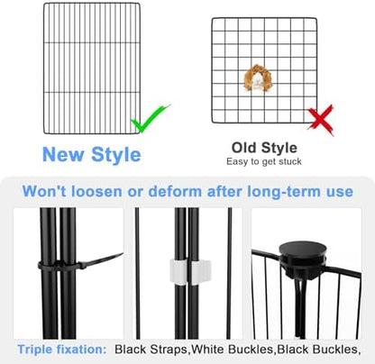 Tresbro Guinea Pig Cage with Waterproof PVC Bottom Liner & One-Hand Release Hook, Triple Fixing C&C Cage for Guinea Pigs, Bunny, Rabbit, Hedgehog, Small Animal Indoor Playpen 48''L x 24''W x 31.5''H