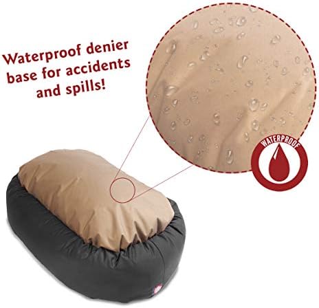 Majestic Pet 52-Inch Calming Donut Dog Bed – XL Washable Round Pet Bed with Sherpa Top – Orthopedic Spine Support for Head & Neck – Soft Poly-Cotton Fluffy Cuddler for Extra Large Dogs, 52x35x11, Gray