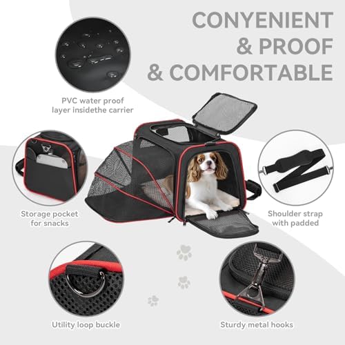 Petsfit Medium Expandable Cat Carrier for Air Travel, Up to 13 lb