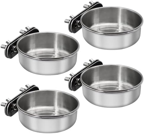 Bird Feeding Dish Cups Stainless Steel, 4 Pack, Small