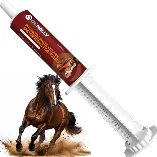 OL' NELLY Equine Probiotic Paste | Supports Equine Gut Health, Hindgut, Digestion, Immune Support, Energy, Coat & Hooves,12 Billion CFU Multi-Strain + Prebiotic, Vitamins & Minerals 80cc Syringe