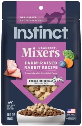 Instinct Freeze Dried Mixers, Cat Food Toppers, Rabbit, 6 oz. Bag