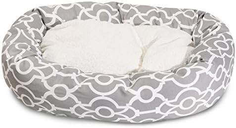 Majestic Pet Athens Sherpa Bagel Bed, 40-Inch, Gray
