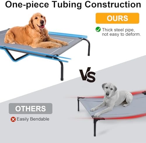 48'' Outdoor Elevated Dog Bed,Raised Dogs Bed,Dog Cot,Dog Cooling Bed-Large