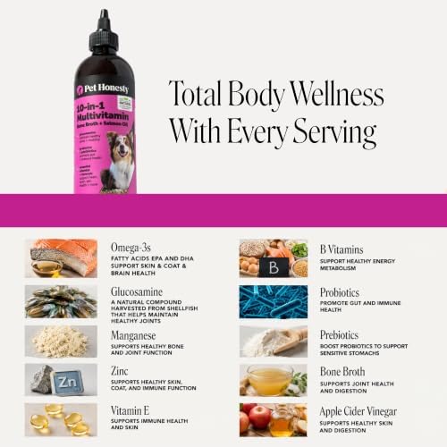 Pet Honesty Vet Recommended Dog Multivitamin Oil, Turkey, 12oz