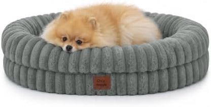 ChiXnuggle Orthopedic Dog Bed, Washable Cover, Faux Fur Bolster Pet Couch
