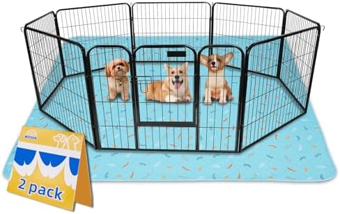 Sunheir Washable Pee Pads for Dogs Large 48" x 48" 2-Pack Reusable Puppy Pads Pet Training Pads, Absorb Dog Mats, Whelping Pad, Non-Slip Protects Against Urine Leakage (Leaves - Sky Blue, 48x48)