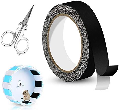 Weewooday 16.4ft Sugar Glider Trim Nail Strip Sandy Trimmer Track for Silent Runner Wheel Hamster Nail Trimming Toy Glider Wheel for Prairie Dog Squirrel Chinchilla Guinea Pig with Foldable Scissor