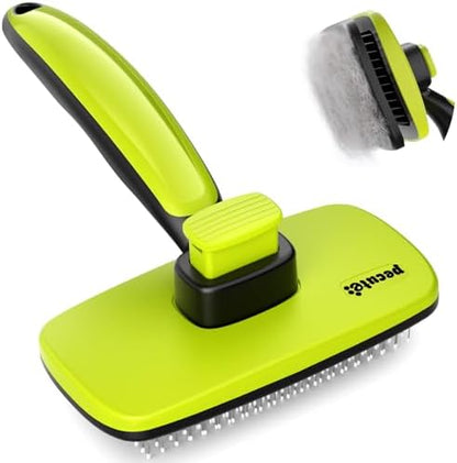 Pecute Skin Friendly Self-Cleaning Slicker Brush for Dog & Cat Shedding