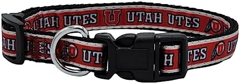 Pets First Collegiate PET Collar New Version Utah Utes Dog Collar, Size Medium. Best Sports Team Color for Dogs & Cats. A Shiny & Colorful Dog & Cat Collar Licensed by The NCAA