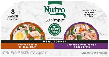 Nutro So Simple Wet Dog Food Topper, Chicken & Duck Pack, 2 oz, 8 Count