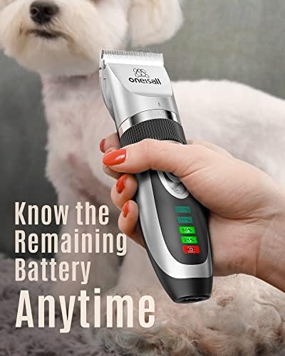 oneisall Dog Clipper for Small and Large Dogs Cats Silver