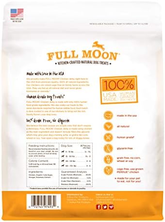 Full Moon Chicken Jerky Dog Treats | Human Grade | Made in USA | Grain Free | 24 oz Pack of 2