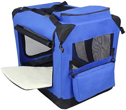 EliteField 3-Door Soft Dog Crate with Bed & Carrying Bag (2-Year Warranty)