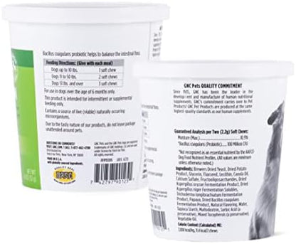 GNC Pets Essentials Digestion Soft Chews for Dogs, Bacon Flavor, 60 Count