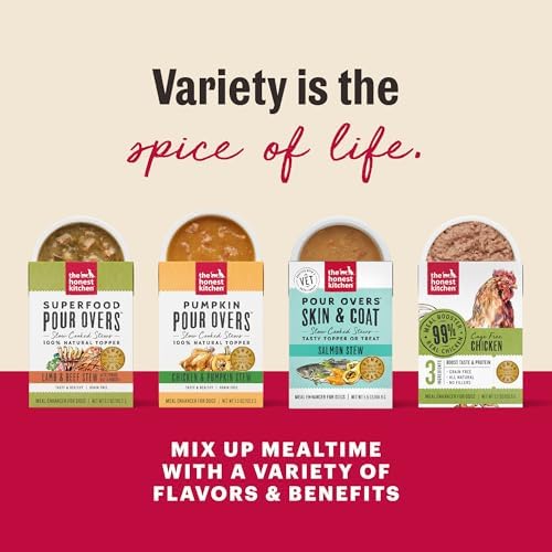 The Honest Kitchen Bone Broth Pour Overs Wet Toppers for Dogs,5.5 oz - Beef Stew,(Pack of 24)