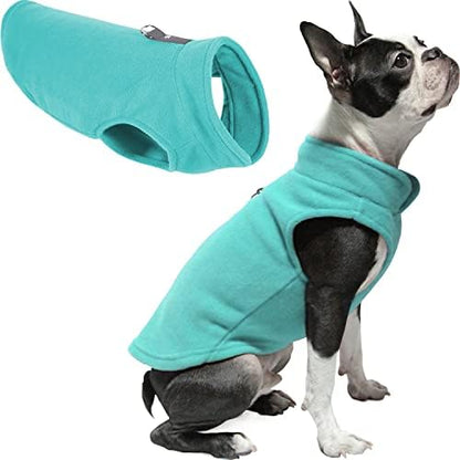 Gooby Fleece Vest Dog Sweater, Turquoise, Small