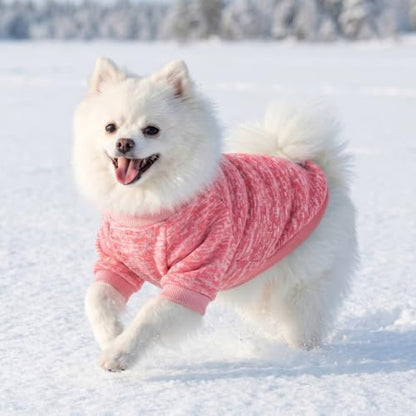 1 Pack Dog Sweaters for Small Dogs Girl Boy Winter Fleece Clothes Warm Soft Dog Sweatshirt Outfit for Dogs Cats Pet Apparel