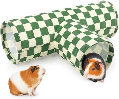 Bienbee Guinea Pig Tunnel, 3-Way Washable Collapsible Toy for Small Animals