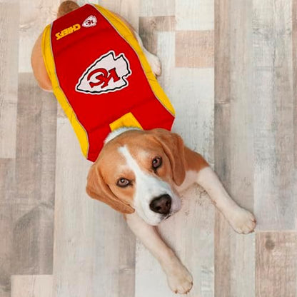 Pets First Kansas City Chiefs Puffer Vest, Small, Waterproof Dog Coat, NFL Licensed Pet Warming Sports Jacket