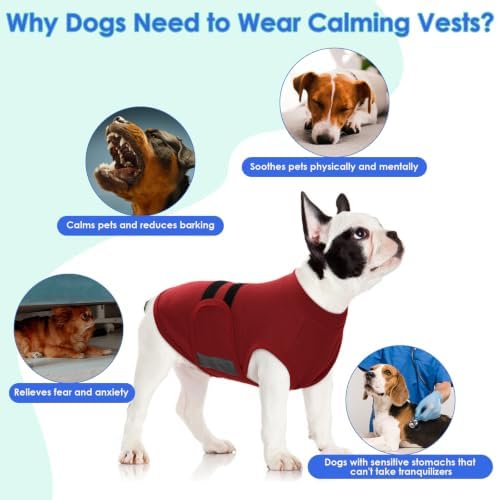 MIGOHI Dog Anxiety Relief Coat,S, Rosy-Red