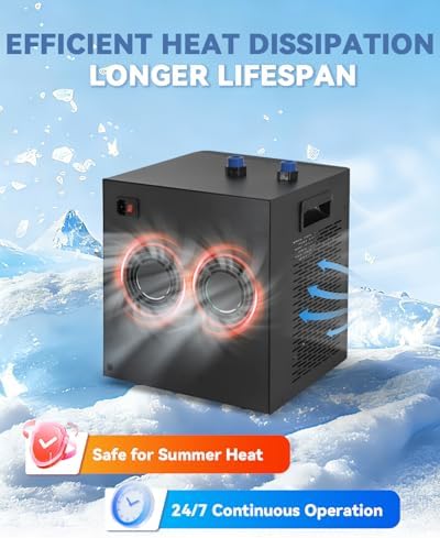Poafamx 1/3 HP Aquarium Chiller, Quiet Fish Tank Water Chiller 40-80 Gal