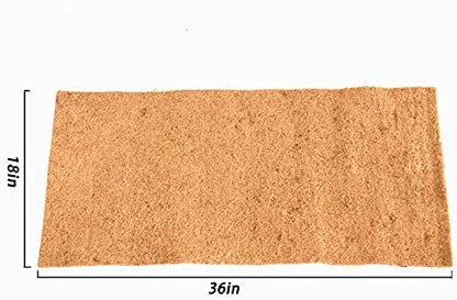 Reptile Carpet Natural Coconut Fiber, 36" x 18" Tortoise Carpet Mat for Pet Terrarium Liner, Reptile Bedding Supplies for Lizard, Snake, Chameleon, Turtle, Bearded Dragon (2 Pack)