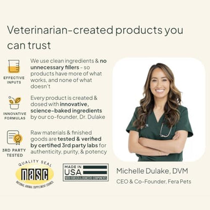 Fera Pets Postbiotics Plus Prebiotics for Dogs & Cats, 120 Scoops