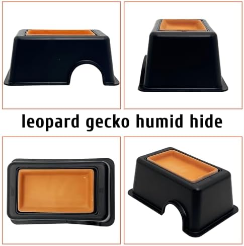 Hamiledyi 4 Pcs Humid Hide for Leopard Gecko Moist Reptile Hide Box Small Snake Humidity Hut with Sink Crested Gecko Tank Accessories for Young Lizard Shedding