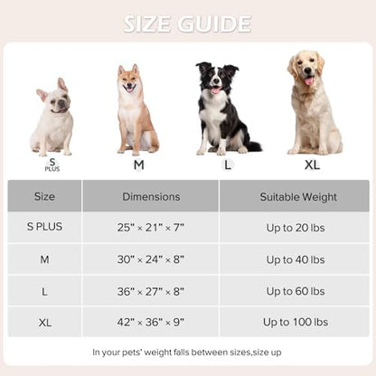 JOEJOY XL Dog Beds Large Sized Dog, Rectangle Washable Orthopedic Pet Bed with Removable Zipper Cover, Cute Soft Calming Puppy Pet Bed with Jacquard Shaggy Plush & Non Skid Bottom