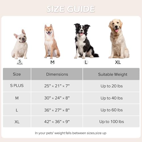 JOEJOY XL Dog Beds Large Sized Dog, Rectangle Washable Orthopedic Pet Bed with Removable Zipper Cover, Cute Soft Calming Puppy Pet Bed with Jacquard Shaggy Plush & Non Skid Bottom