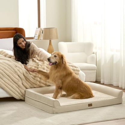 COZY KISS Orthopedic Dog Bed for Extra Large Dogs, U Shaped XXL 48x35 inch