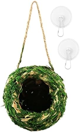 Hand‑Made Moss Reptile Hide,Humid Terrarium Cave for Juvenile Gecko & Frog