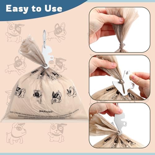 Affrolling 5 Pcs Leather Dog Poop Bag Holder Christmas Include 45 Scented Poop Bags Dispenser Cute for Travel Walking Dog Park and Outdoor Use(Sky Blue)