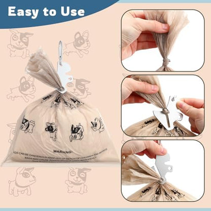 Affrolling 5 Pcs Leather Dog Poop Bag Holder Christmas Include 45 Scented Poop Bags Dispenser Cute for Travel Walking Dog Park and Outdoor Use(Sky Blue)