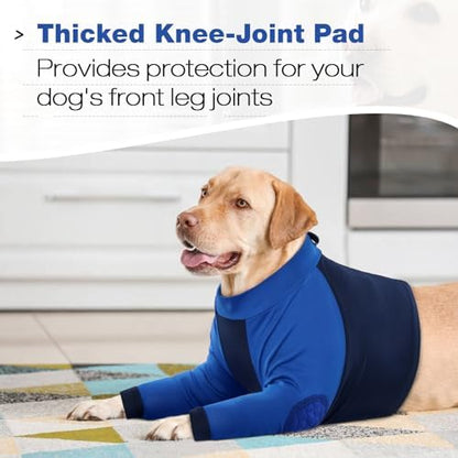Lelepet Dog Recovery Suit for Front Legs, Dog Sleeve to Stop Licking Blue