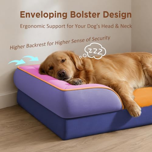 Comfort Expression Orthopedic Dog Bed for Extra Large Dogs with Bolster