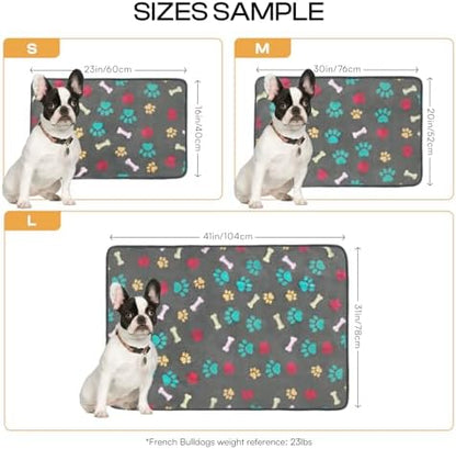 Luciphia 3 Pack 3 Blankets Fluffy Premium Fleece Pet Blanket Flannel Paw Printed Throw for Dog Cat(Small 23x16'', Grey/Brown/Blue)
