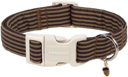DOGWONG Fall Brown Dog Collar for Small Medium Large Dogs M