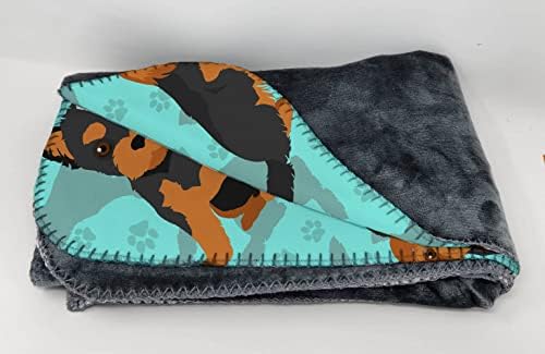 Caroline's Treasures MLM1024TBLT Black and Tan Yorkie Soft Travel Blanket with Bag Airplane Blanket, Indoor Outdoor Camping Blanket for Traveling, Picnics, Beach Trips, Concerts