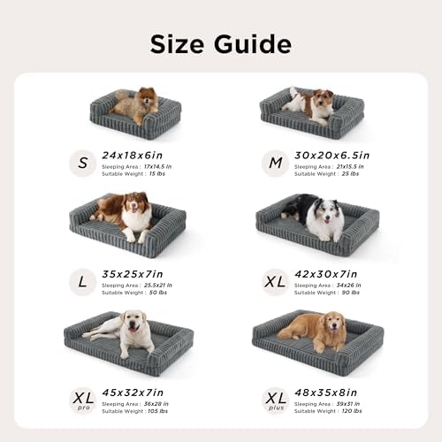 Bedsure ComfyFleece™ Memory Foam Orthopedic XL Plus Dog Bed 48"