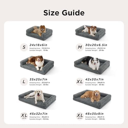 Bedsure ComfyFleece™ Memory Foam Orthopedic XL Plus Dog Bed 48"